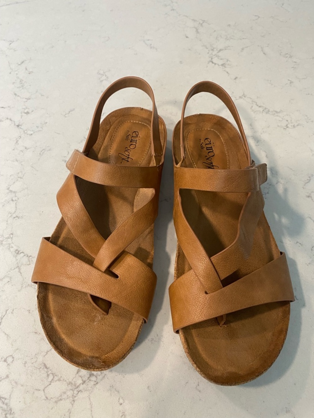 Women's Sofft size 7 Tan Leather Slingback Sandals